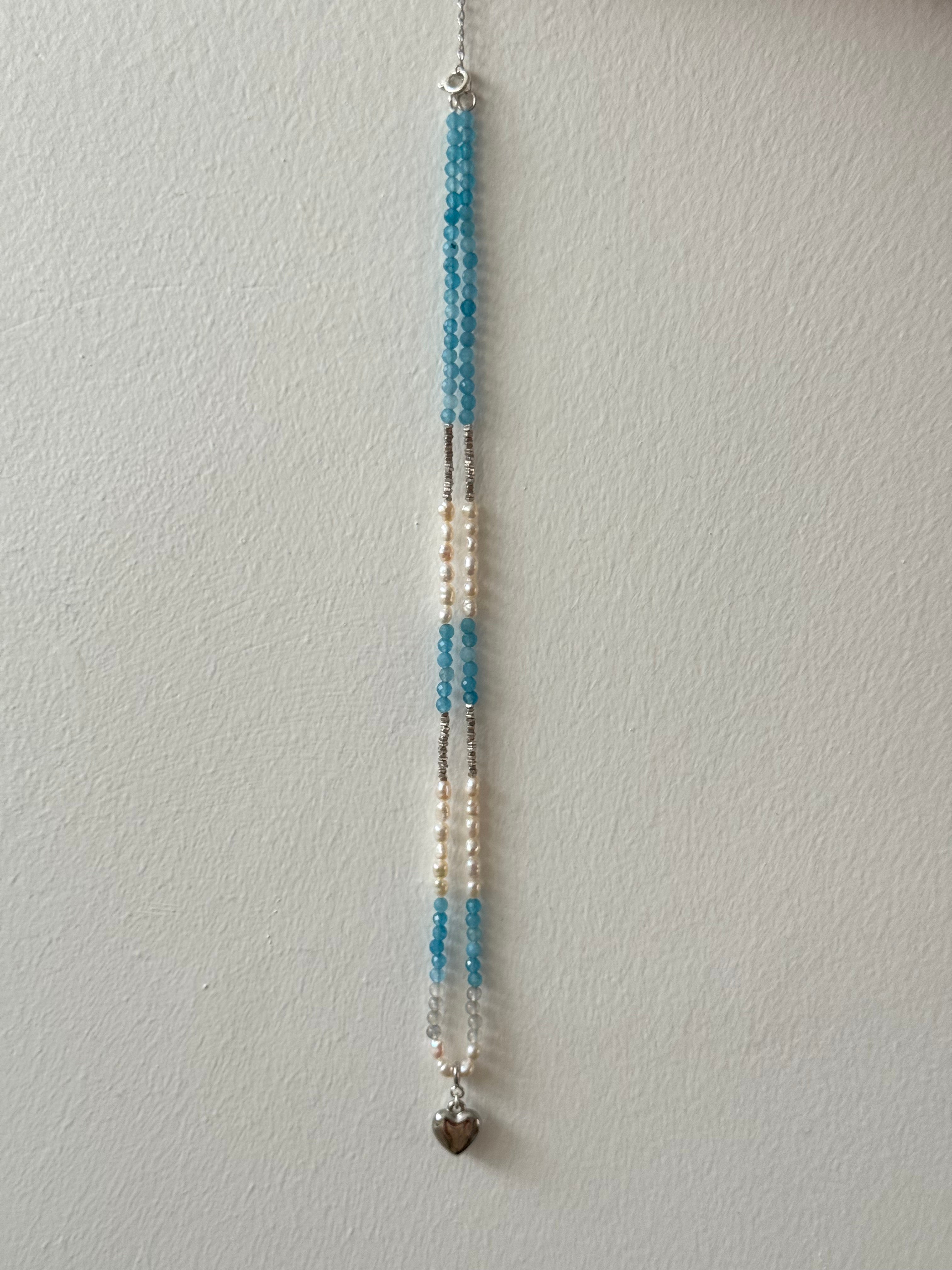 Collier spinelle bleu